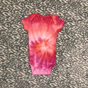 Gerber Handmade Tie-Dye Pink, Multicolor Infant Baby Onesie